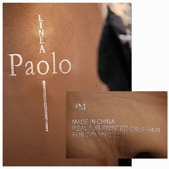 Linea Paolo Wedge Sneakers sz 9M Women Leopard‎ Print Fur Calf Hair Beige Orange - Picture 12 of 12